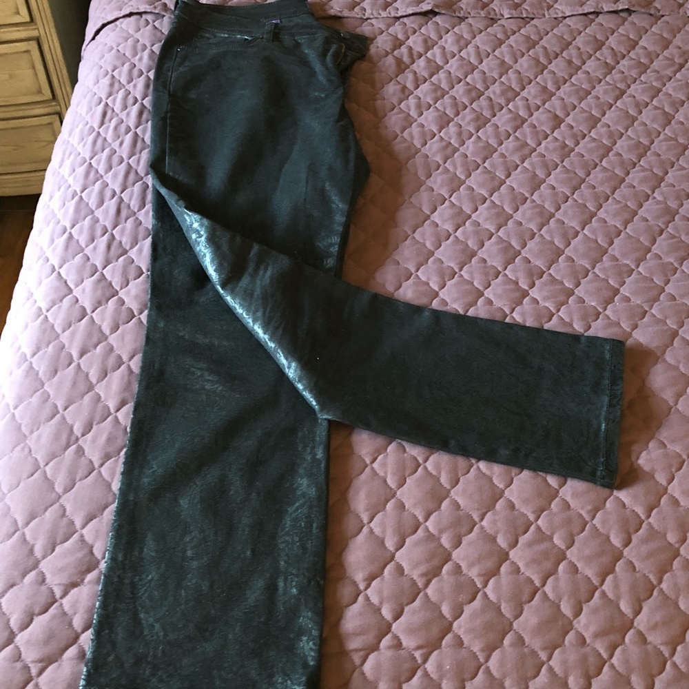 NYDJ Black Foil Lace Skinny Jeans